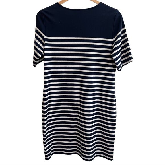 Nautical Knit Navy & White striped shirt dress, Size Medium women. Nearly new! - Picture 3 of 10
